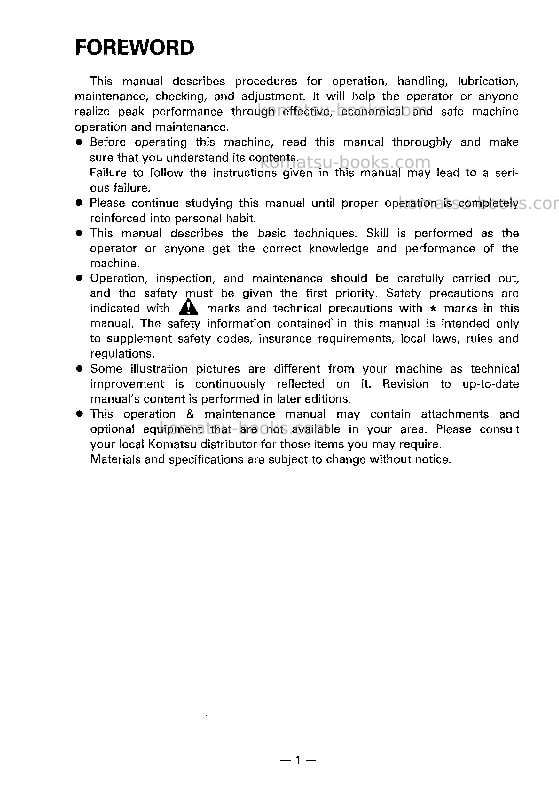 Komatsu pc120-5jpn-mighty Operation manual cover Page 2 Komatsu pc120-5jpn-mighty Operation manual cover Page 2