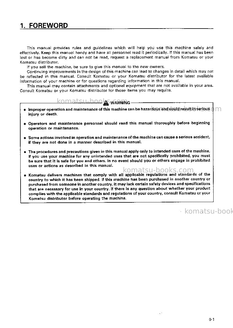 Komatsu d21p-7jpn-trimming dozer Operation manual cover Page 2
