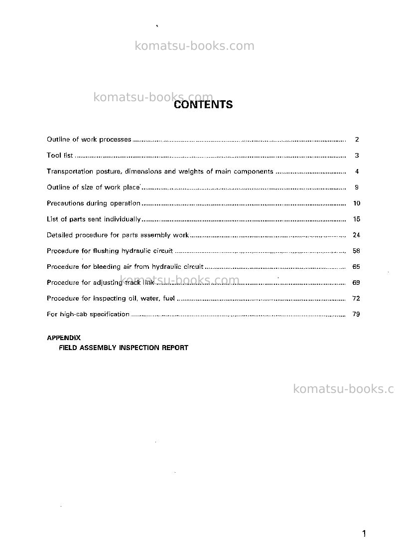 Komatsu pc1100sp-6jpn Field assembly manual cover Page 2 Komatsu pc1100sp-6jpn Field assembly manual cover Page 2