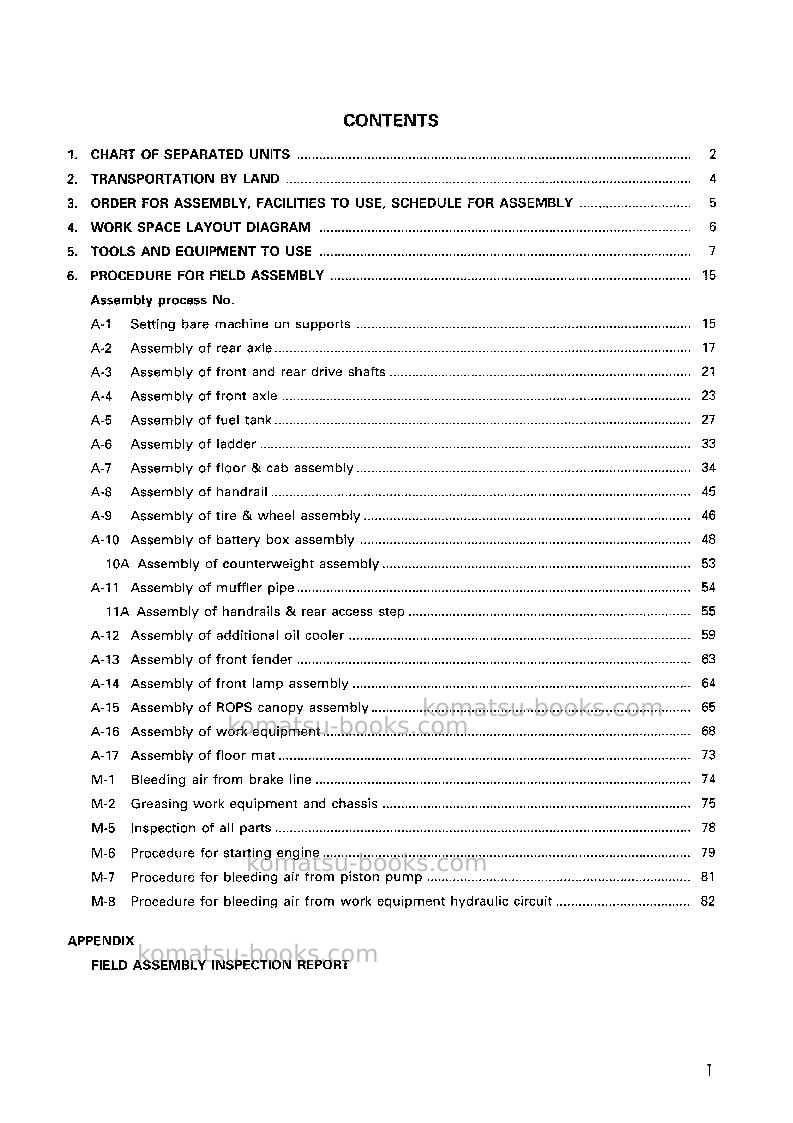 Komatsu wd900-3jpn Field assembly manual cover Page 2