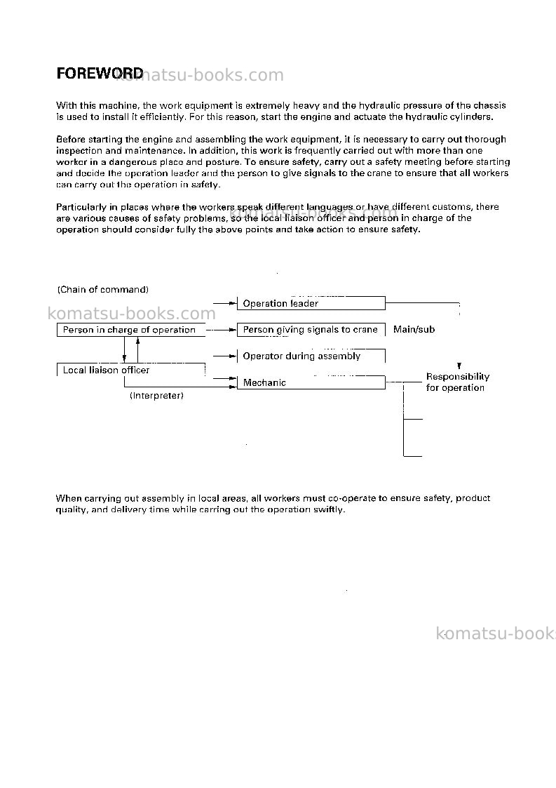 Komatsu pc300lc-7jpn-super long front Field assembly manual cover Page 2 Komatsu pc300lc-7jpn-super long front Field assembly manual cover Page 2