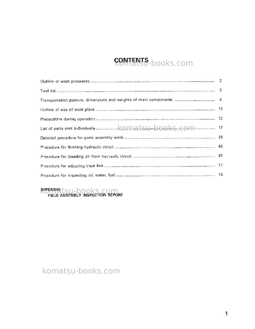 Komatsu pc1100-6jpn Field assembly manual cover Page 2 Komatsu pc1100-6jpn Field assembly manual cover Page 2