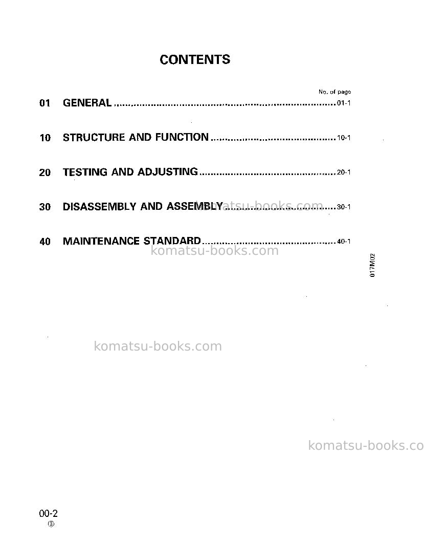Komatsu d275a-2jpn Repair & maintenance cover Page 2