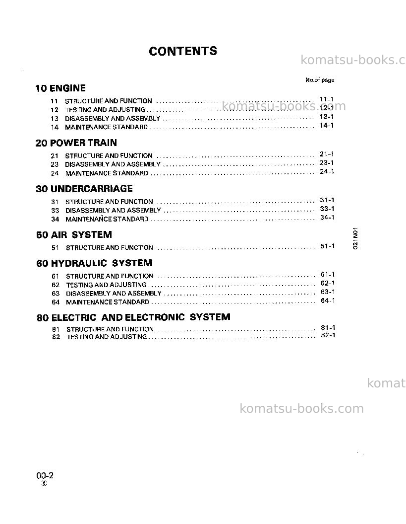 Komatsu pc1000se-1jpn Repair & maintenance cover Page 2 Komatsu pc1000se-1jpn Repair & maintenance cover Page 2