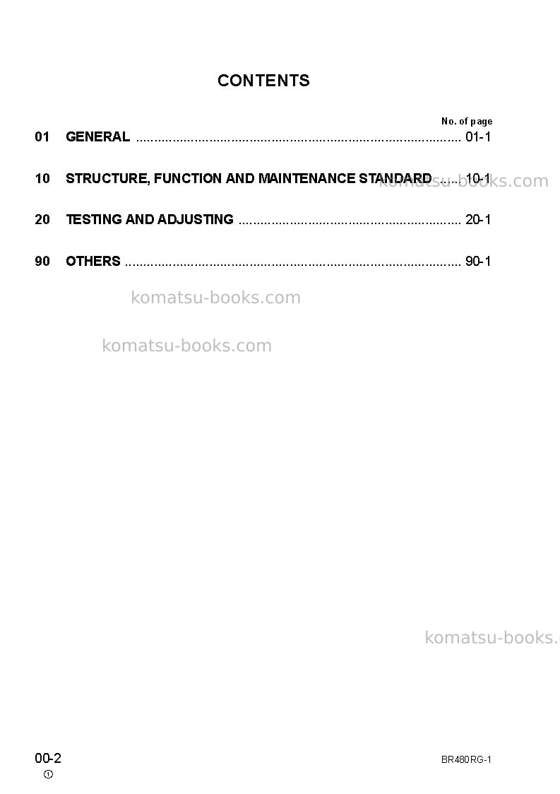Komatsu br480rg-1jpn Repair & maintenance cover Page 2 Komatsu br480rg-1jpn Repair & maintenance cover Page 2