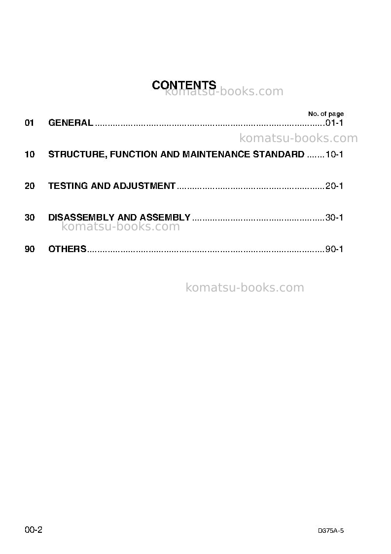 Komatsu d375a-5jpn-radio control Repair & maintenance cover Page 2