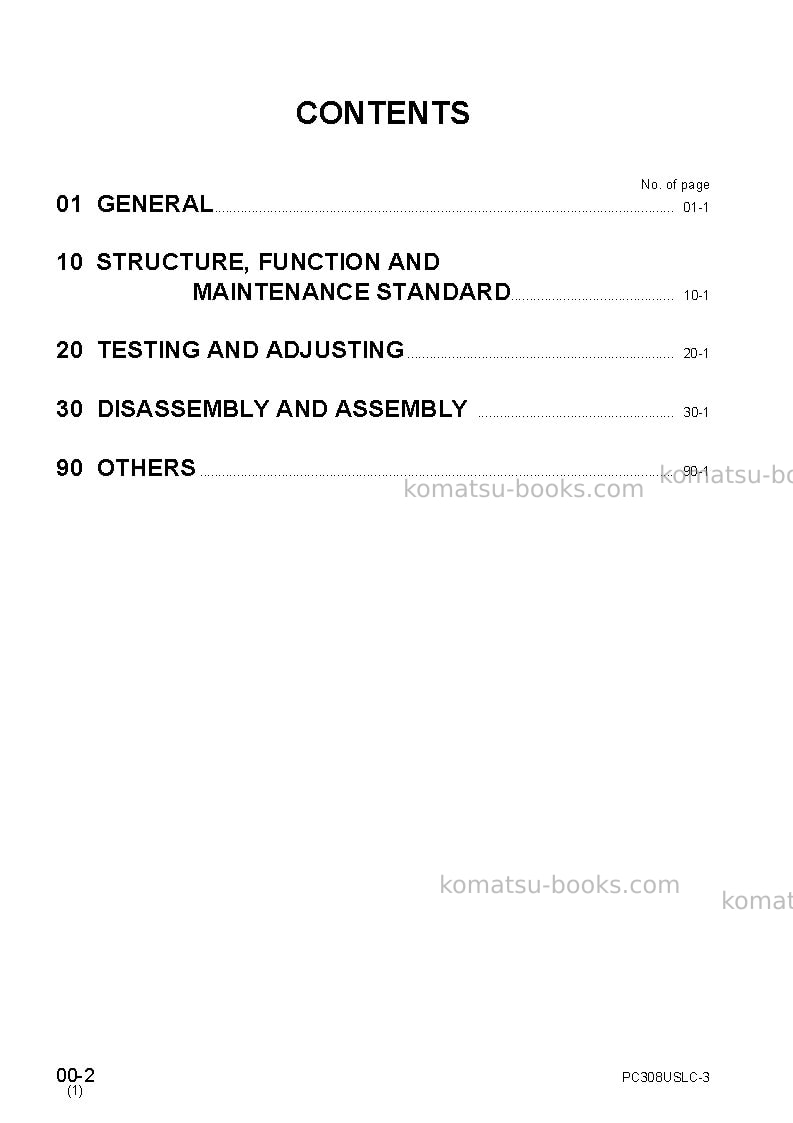 Komatsu pc308uslc-3jpn Repair & maintenance cover Page 2 Komatsu pc308uslc-3jpn Repair & maintenance cover Page 2