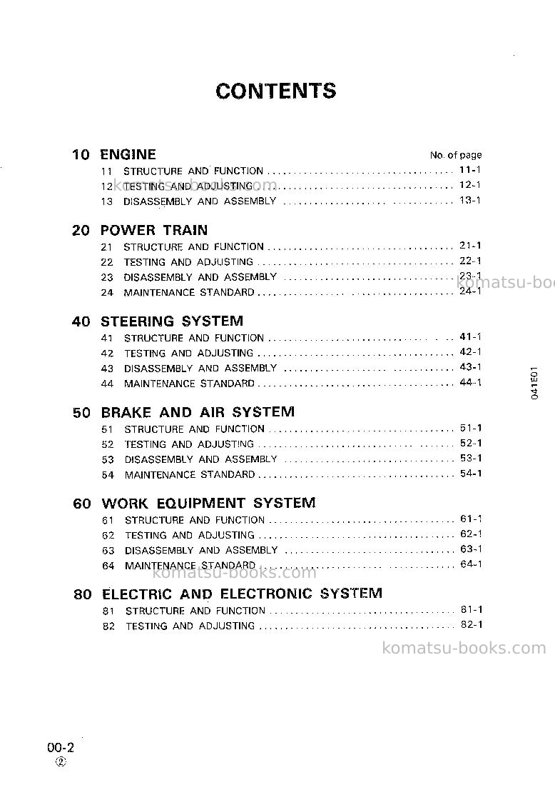 Komatsu wd600-1jpn Repair & maintenance cover Page 2