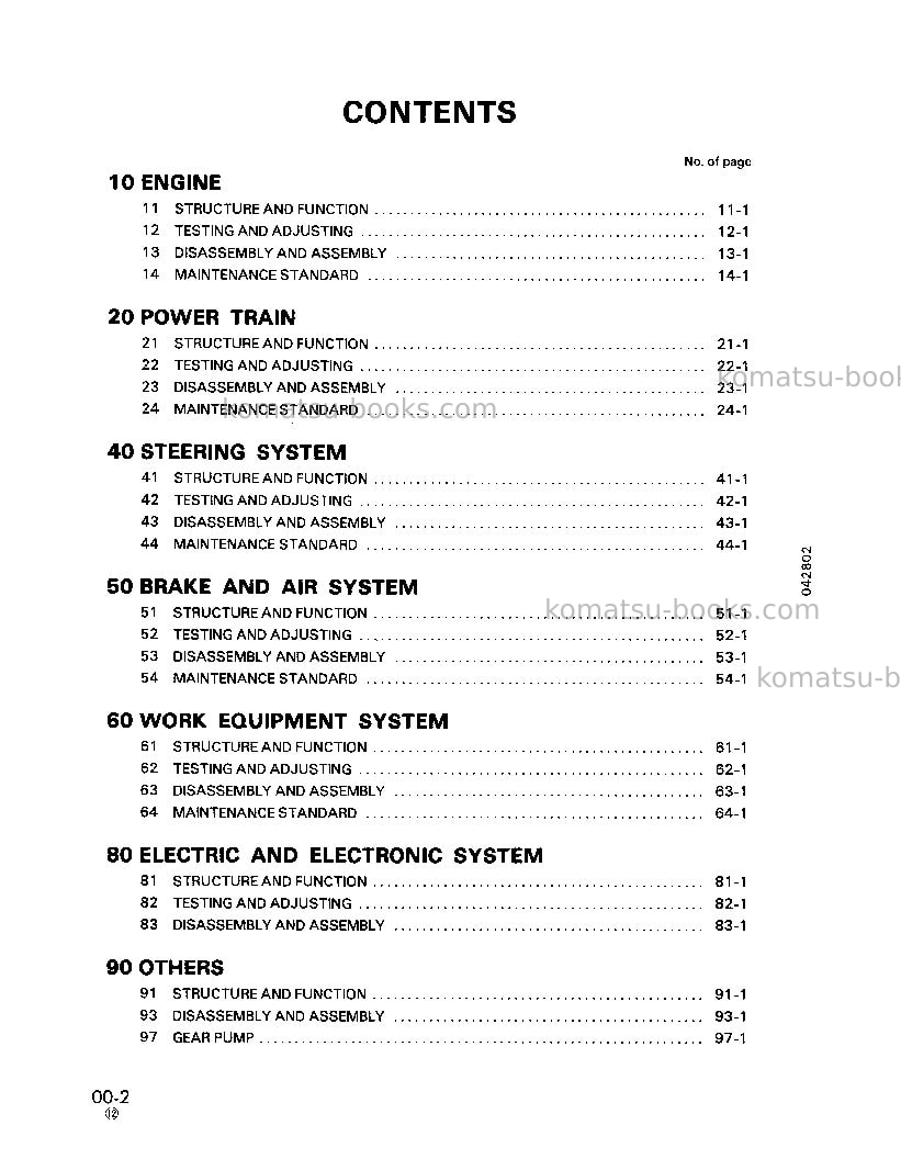 Komatsu wa800-2jpn Repair & maintenance cover Page 2