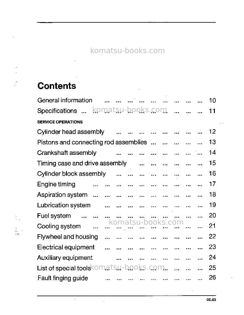 Komatsu 1006-6gbr-perkins-6t2 Repair & maintenance cover Page 2 Komatsu 1006-6gbr-perkins-6t2 Repair & maintenance cover Page 2