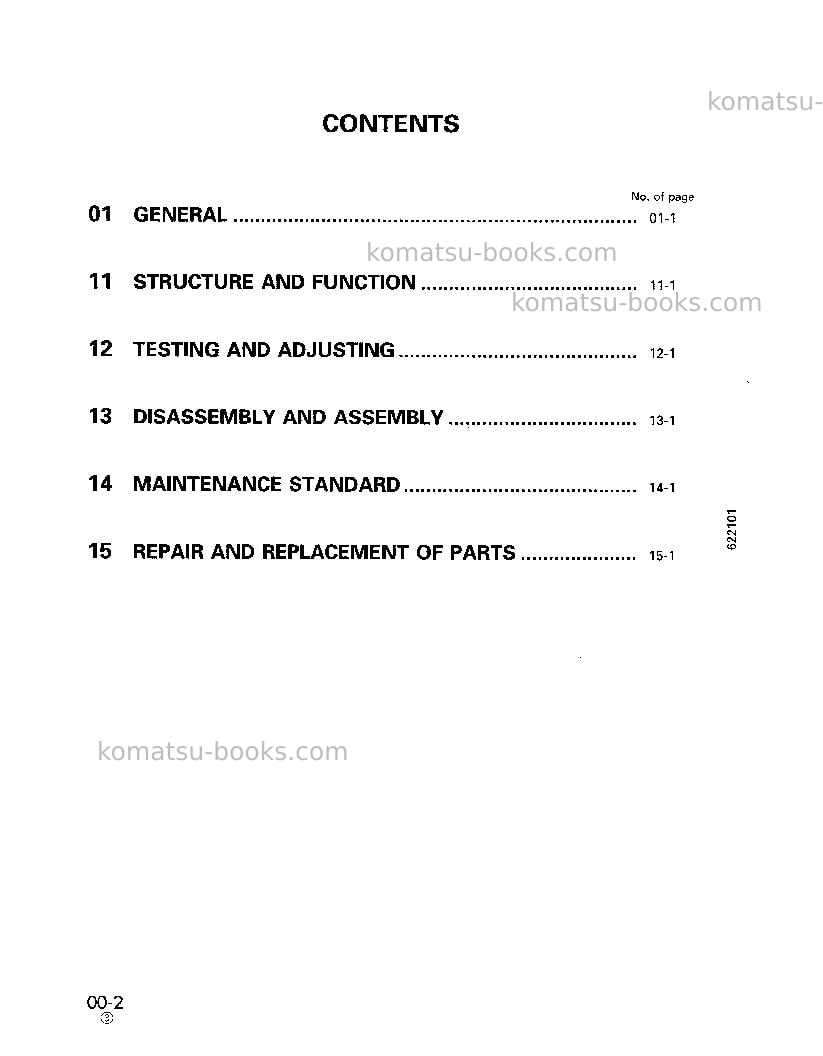 Komatsu 6d108-1jpn Repair & maintenance cover Page 2 Komatsu 6d108-1jpn Repair & maintenance cover Page 2