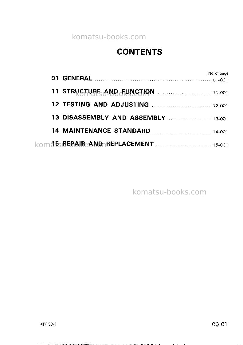 Komatsu 4d130-1jpn Repair & maintenance cover Page 2 Komatsu 4d130-1jpn Repair & maintenance cover Page 2
