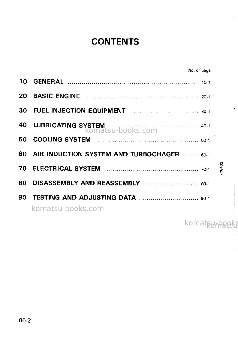 Komatsu 3d72-2jpn Repair & maintenance cover Page 2