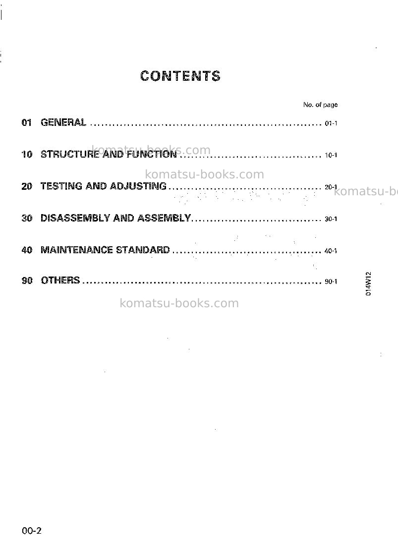 Komatsu d70le-12jpn Repair & maintenance cover Page 2