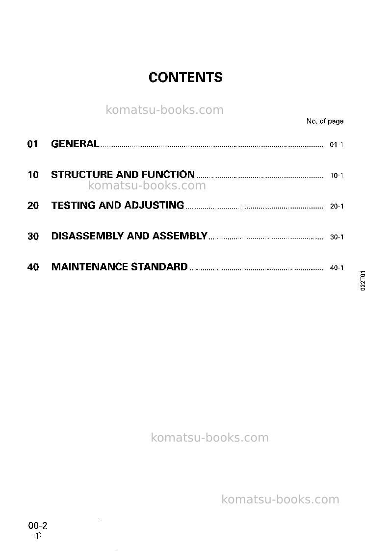 Komatsu lw80-1jpn Repair & maintenance cover Page 2 Komatsu lw80-1jpn Repair & maintenance cover Page 2