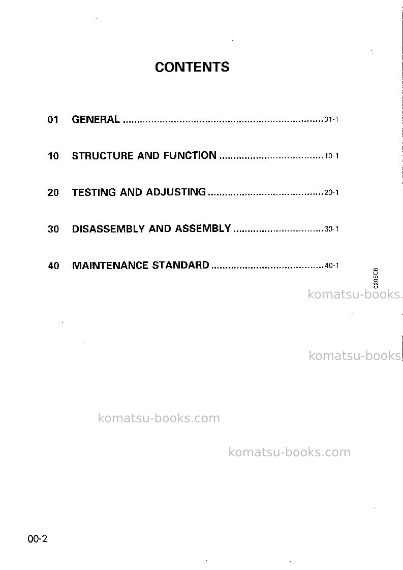 Komatsu pc200-6jpn-custom Repair & maintenance cover Page 2 Komatsu pc200-6jpn-custom Repair & maintenance cover Page 2