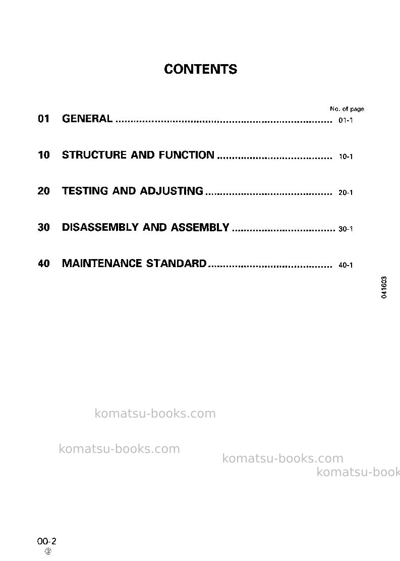 Komatsu wa120-3jpn-3-speed t/mission Repair & maintenance cover Page 2