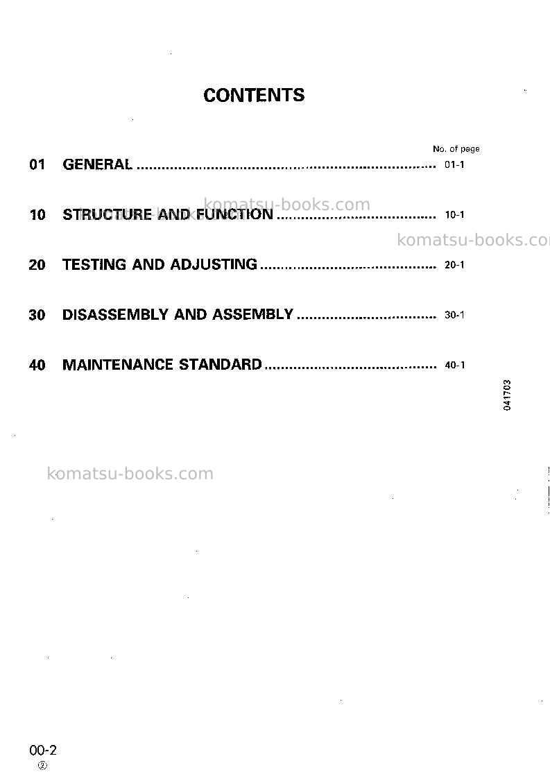 Komatsu wa180-3jpn Repair & maintenance cover Page 2