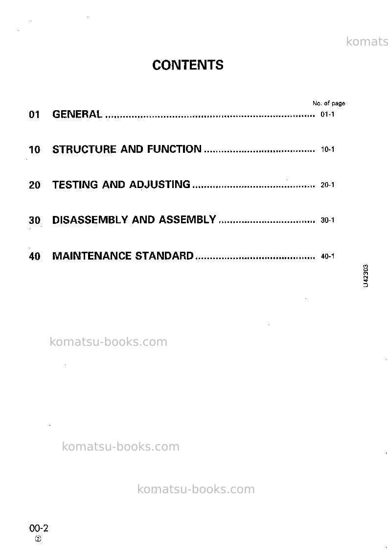 Komatsu wa380-3jpn Repair & maintenance cover Page 2