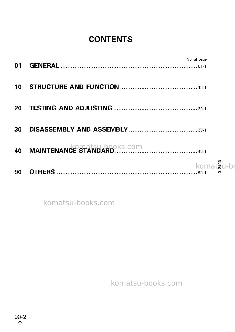 Komatsu d41e-6bra Repair & maintenance cover Page 2