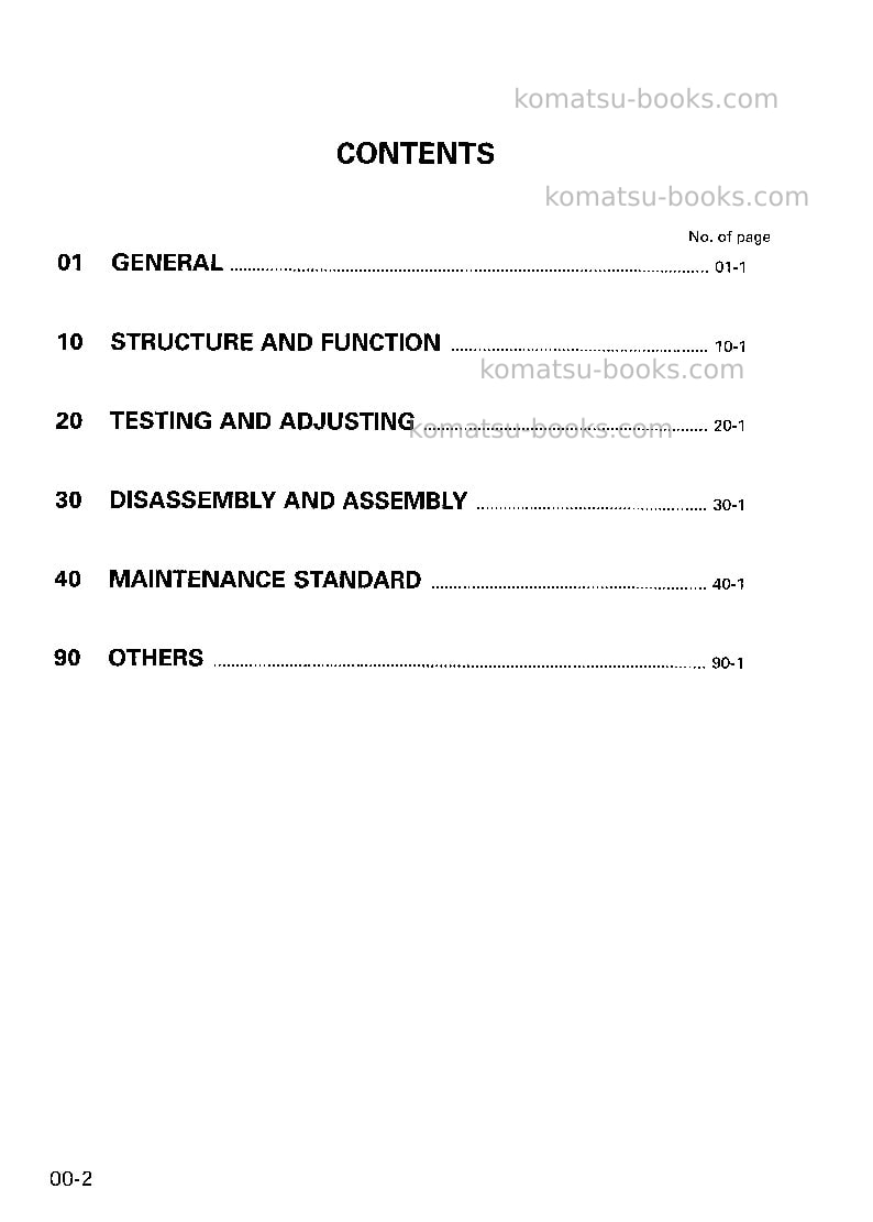 Komatsu pc128uu-1jpn Repair & maintenance cover Page 2