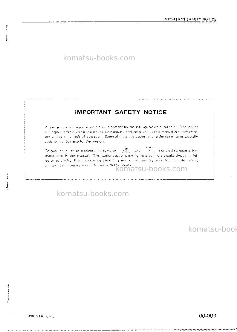 Komatsu d21p-5jpn Repair & maintenance cover Page 2 Komatsu d21p-5jpn Repair & maintenance cover Page 2