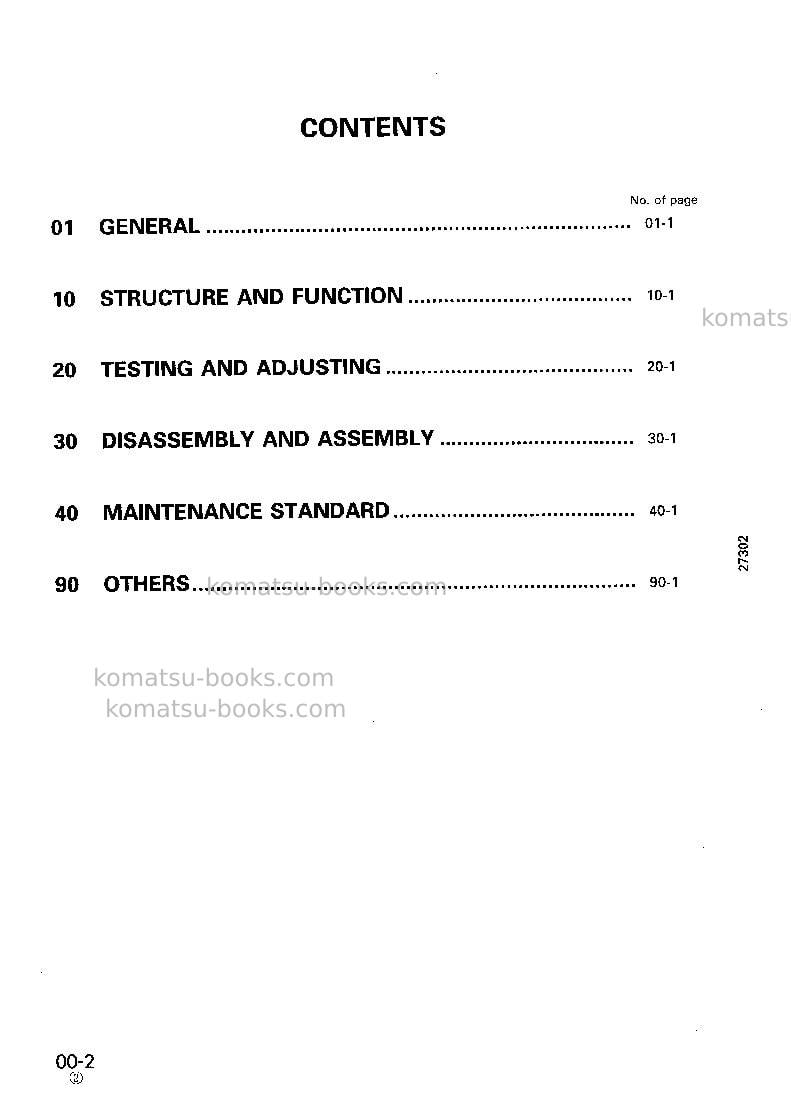 Komatsu jv100a-2jpn Repair & maintenance cover Page 2 Komatsu jv100a-2jpn Repair & maintenance cover Page 2