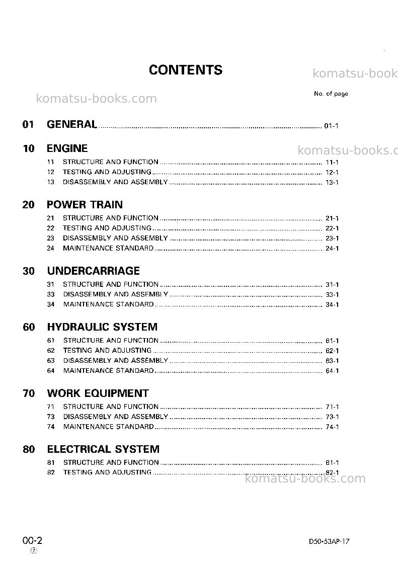 Komatsu d53a-17jpn Repair & maintenance cover Page 2 Komatsu d53a-17jpn Repair & maintenance cover Page 2