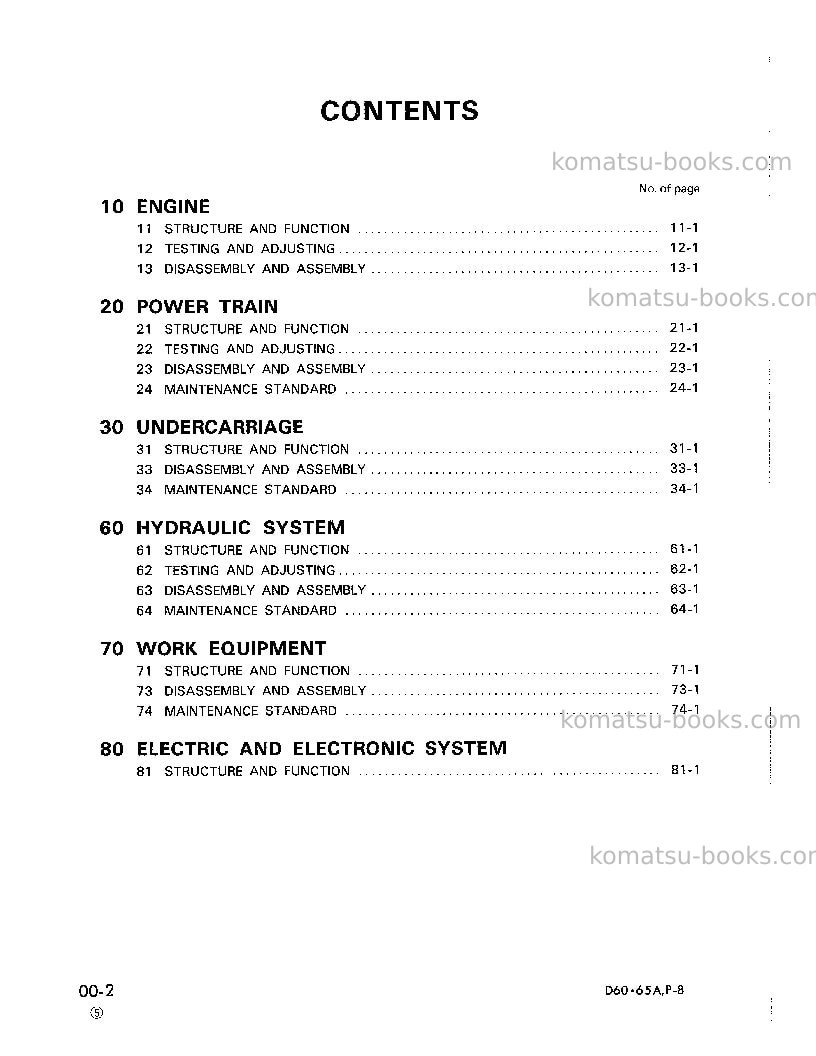Komatsu d60pl-8jpn Repair & maintenance cover Page 2 Komatsu d60pl-8jpn Repair & maintenance cover Page 2