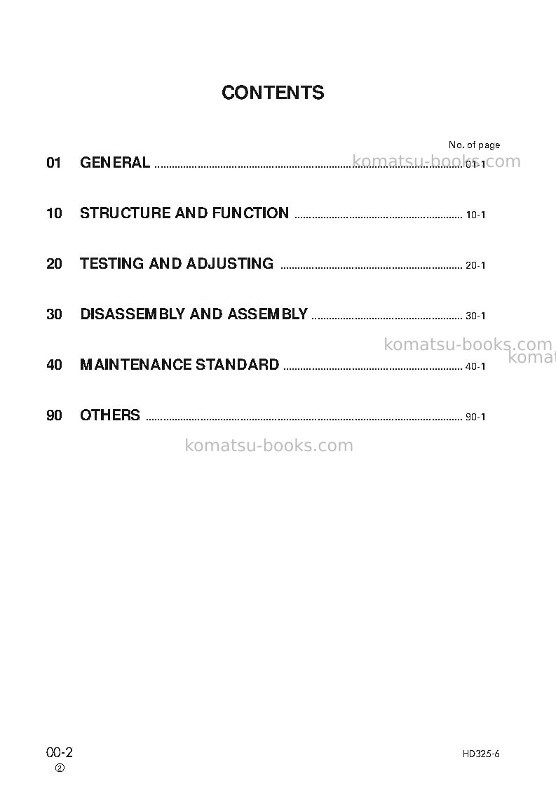 Komatsu hd405-6jpn Repair & maintenance cover Page 2 Komatsu hd405-6jpn Repair & maintenance cover Page 2