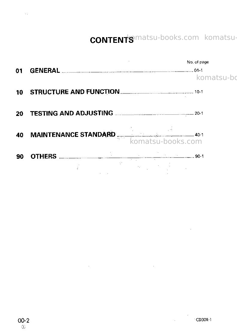 Komatsu cd30r-1jpn Repair & maintenance cover Page 2 Komatsu cd30r-1jpn Repair & maintenance cover Page 2