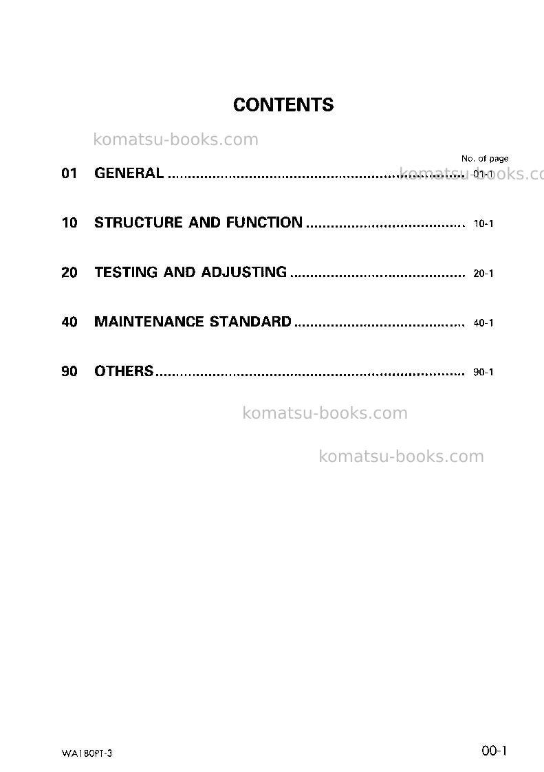 Komatsu wa180pt-3jpn Repair & maintenance cover Page 2