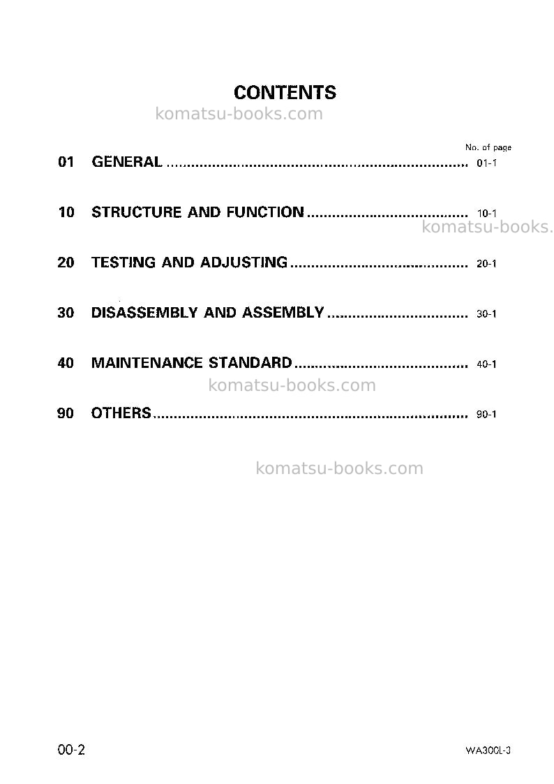 Komatsu wa300l-3jpn Repair & maintenance cover Page 2 Komatsu wa300l-3jpn Repair & maintenance cover Page 2
