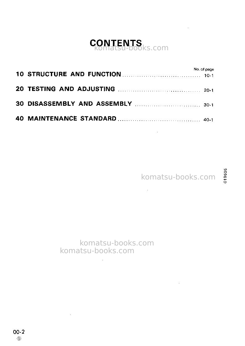 Komatsu d355a-5jpn Repair & maintenance cover Page 2