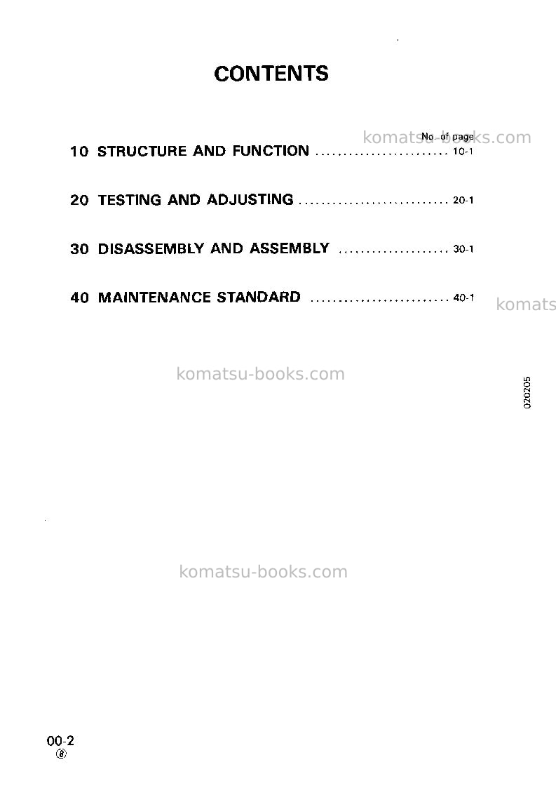 Komatsu pc120-5jpn Repair & maintenance cover Page 2 Komatsu pc120-5jpn Repair & maintenance cover Page 2