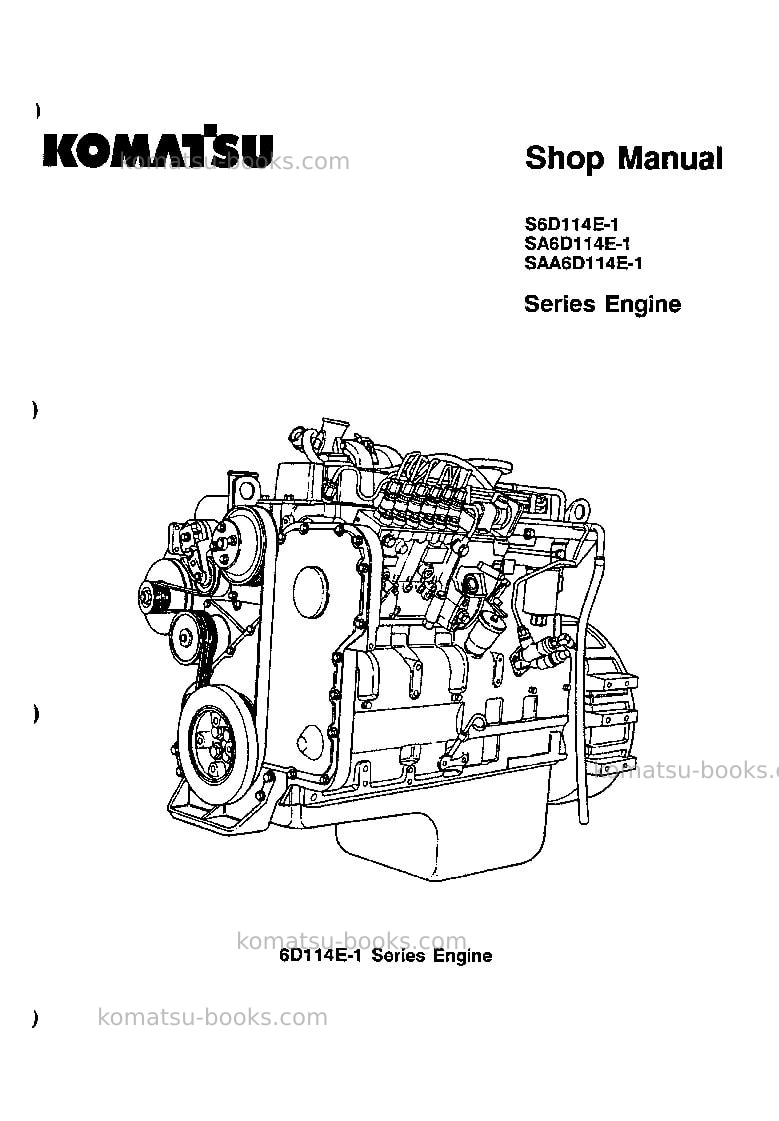 Komatsu saa6d114-1jpn Repair & maintenance cover Page 2