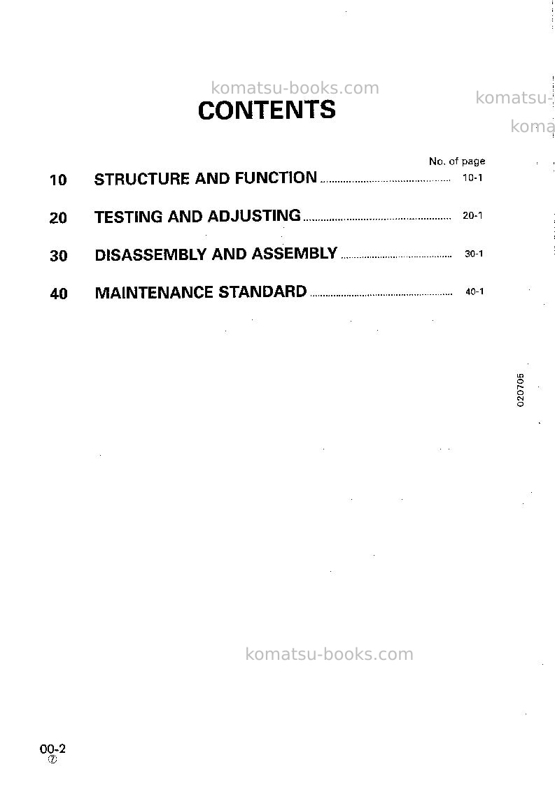 Komatsu pc300lc-5jpn Repair & maintenance cover Page 2 Komatsu pc300lc-5jpn Repair & maintenance cover Page 2
