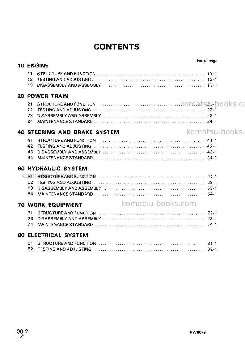 Komatsu pw60-3jpn Repair & maintenance cover Page 2 Komatsu pw60-3jpn Repair & maintenance cover Page 2