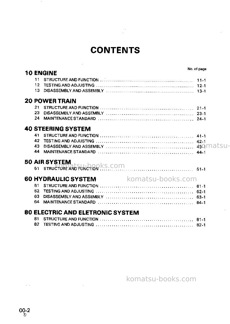 Komatsu pw210-1jpn Repair & maintenance cover Page 2