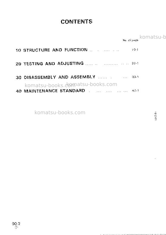 Komatsu pw05-1jpn Repair & maintenance cover Page 2