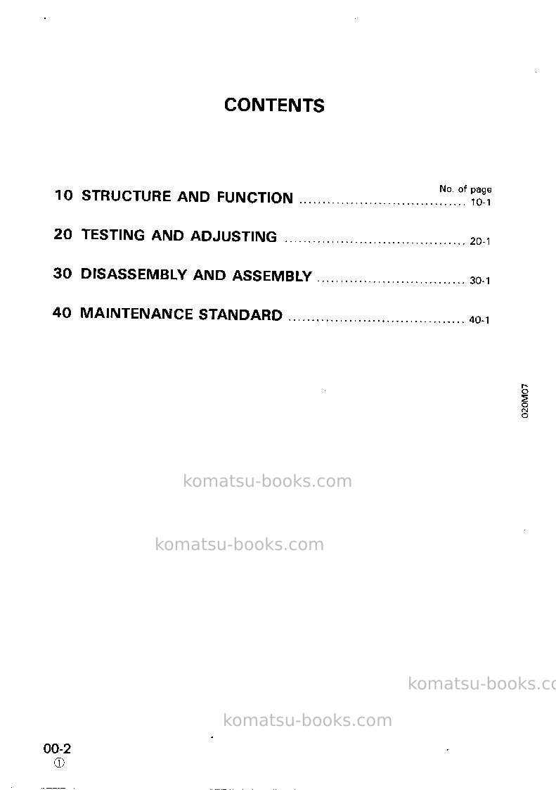 Komatsu pc05-7jpn Repair & maintenance cover Page 2 Komatsu pc05-7jpn Repair & maintenance cover Page 2