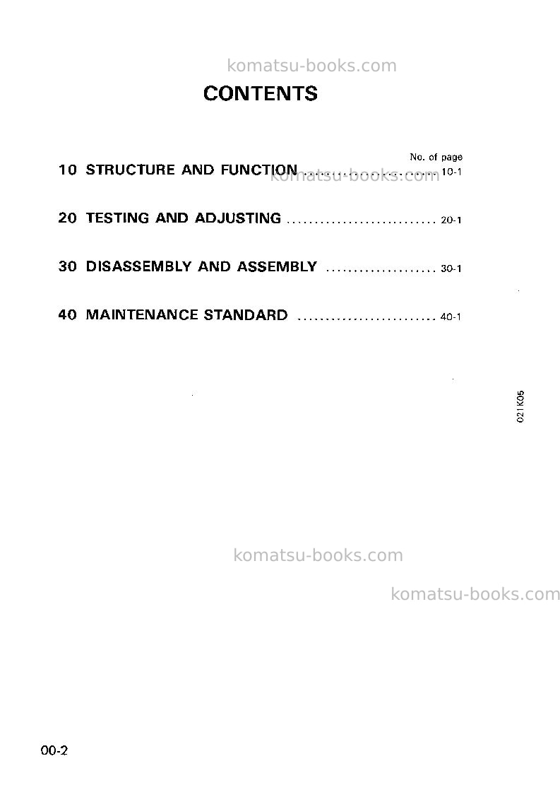 Komatsu pc150-5jpn Repair & maintenance cover Page 2 Komatsu pc150-5jpn Repair & maintenance cover Page 2