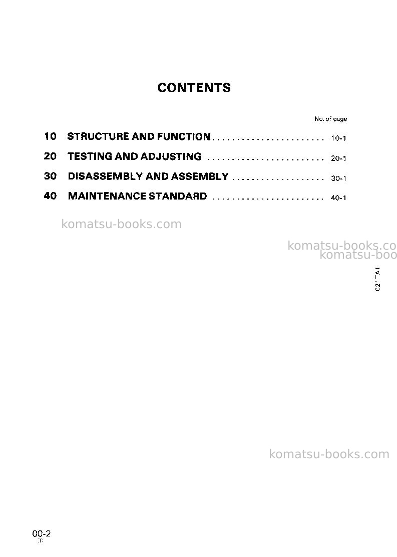 Komatsu pc1600-1jpn Repair & maintenance cover Page 2