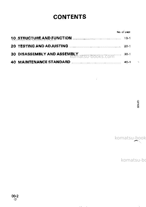 Komatsu pc28uu-1jpn Repair & maintenance cover Page 2