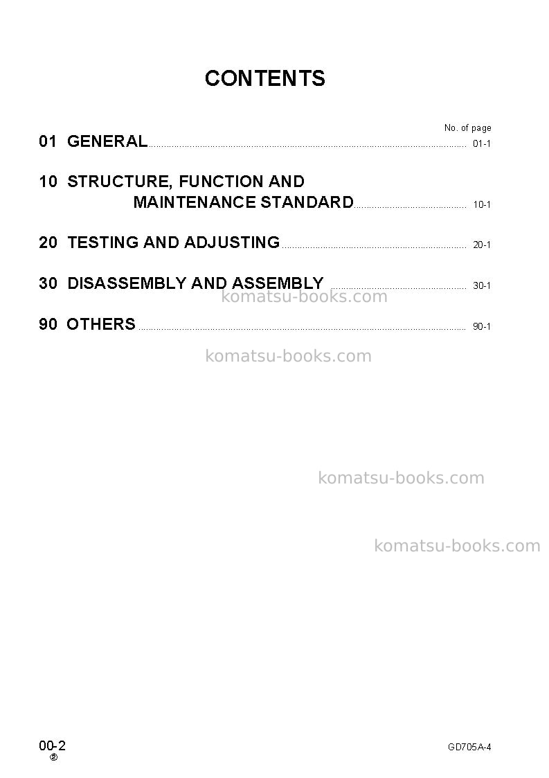 Komatsu gd705a-4jpn Repair & maintenance cover Page 2 Komatsu gd705a-4jpn Repair & maintenance cover Page 2