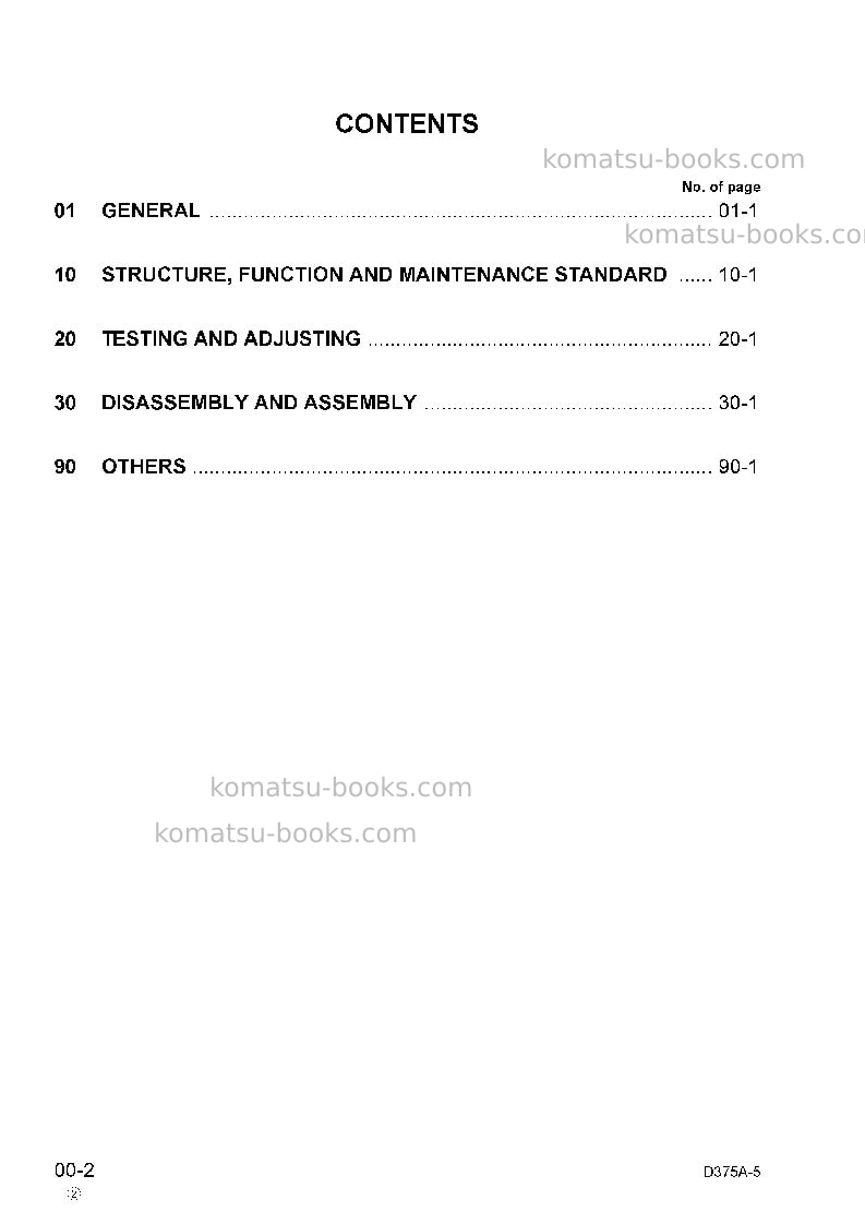 Komatsu d375a-5jpn Repair & maintenance cover Page 2 Komatsu d375a-5jpn Repair & maintenance cover Page 2
