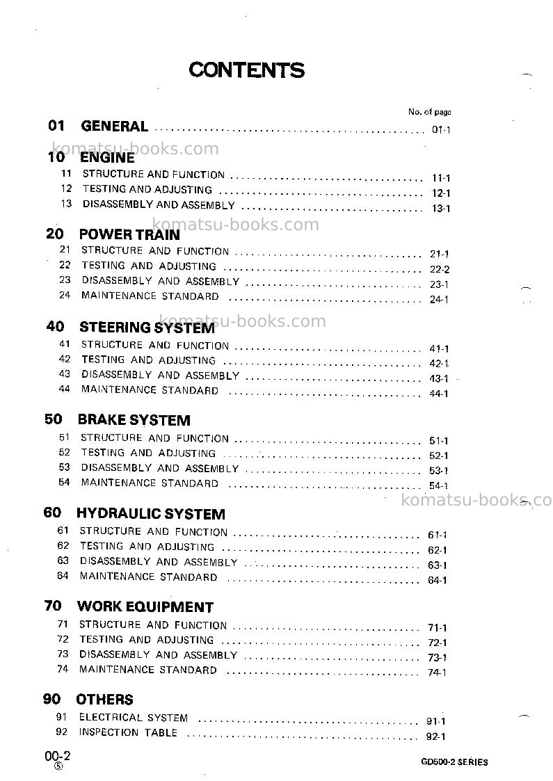 Komatsu gd505a-2jpn Repair & maintenance cover Page 2 Komatsu gd505a-2jpn Repair & maintenance cover Page 2