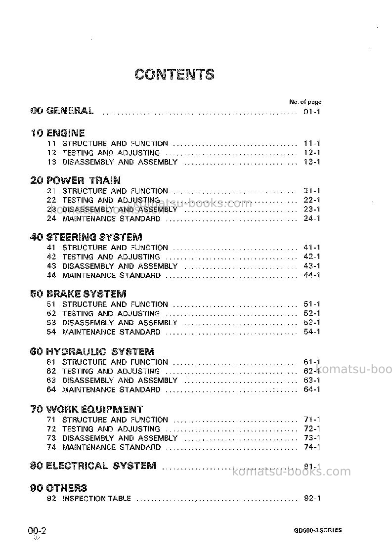 Komatsu gd600r-3jpn Repair & maintenance cover Page 2 Komatsu gd600r-3jpn Repair & maintenance cover Page 2