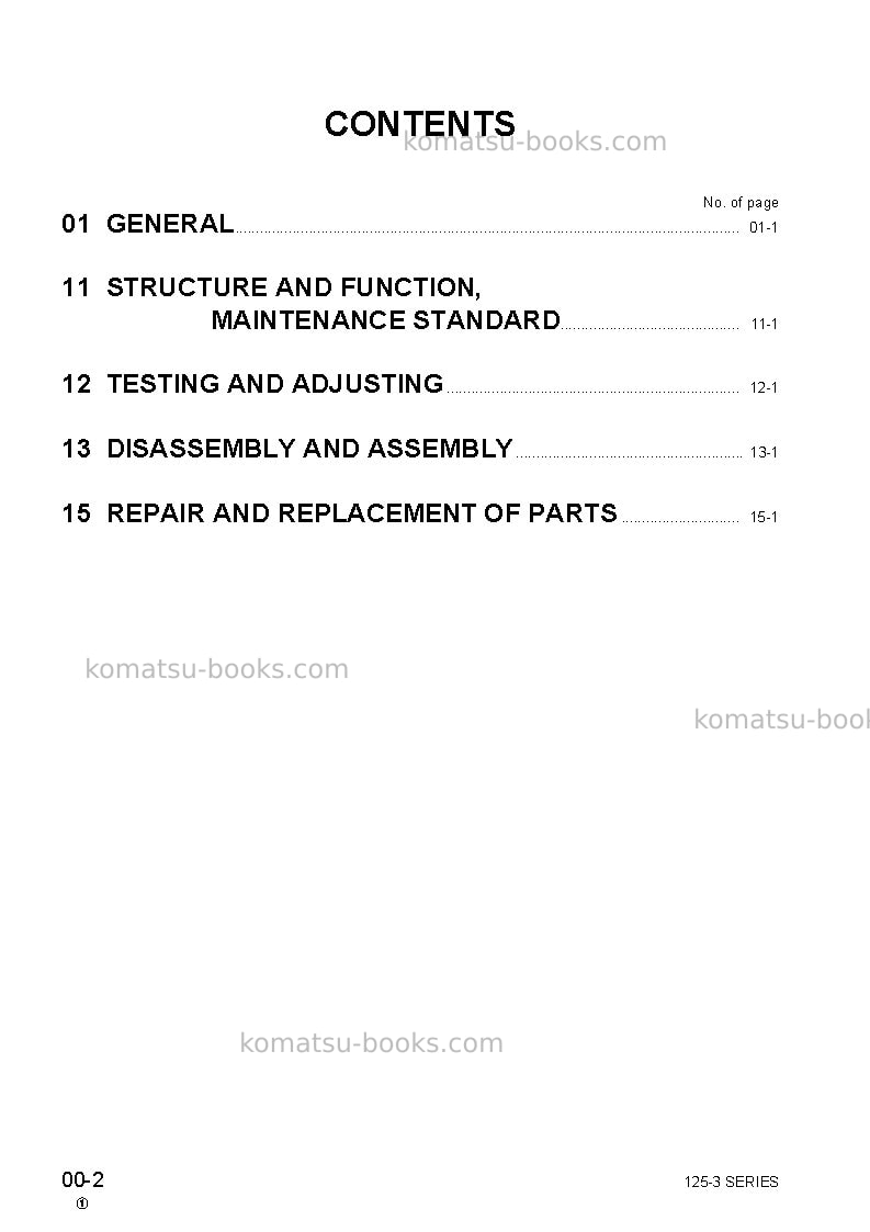 Komatsu 125-3 seriesjpn Repair & maintenance cover Page 2 Komatsu 125-3 seriesjpn Repair & maintenance cover Page 2