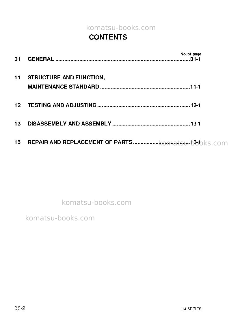 Komatsu 6d114e-2jpn Repair & maintenance cover Page 2